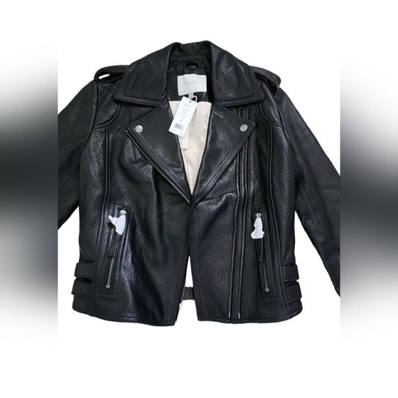 Joie Leolani Leather Biker Jacket XS NWT - Picture 2 of 14